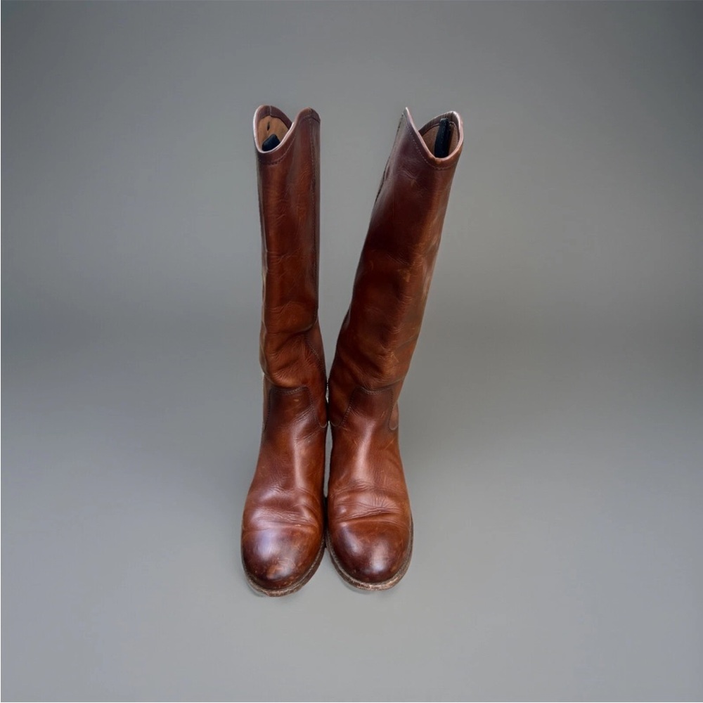 Frye Women Tall Riding Boots Brown Leather Size 8.5 - Picture 2 of 11